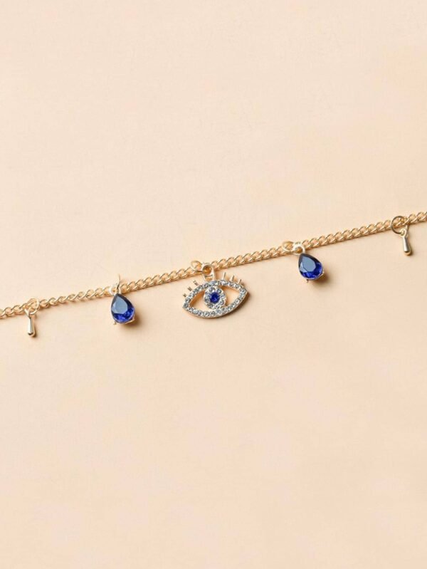 1 pièce Collier à pendentif en alliage à strass œil – Image 2