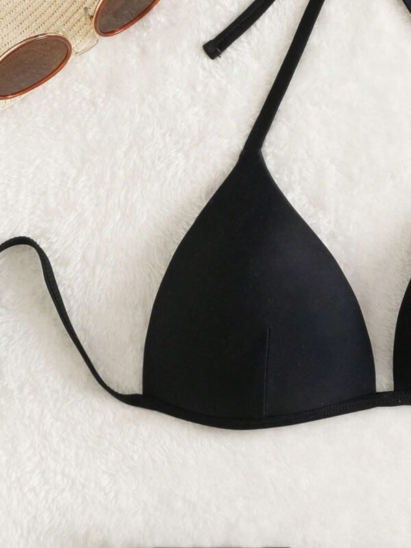 SHEIN Swim Haut bikini uni ras-du-cou – Image 3