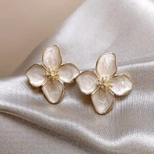 1 paire de boucles d’oreilles pendantes avec fleur de lotus