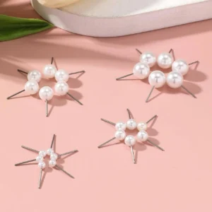 12 Paires/set Boucles D’oreilles À Tête De Perle