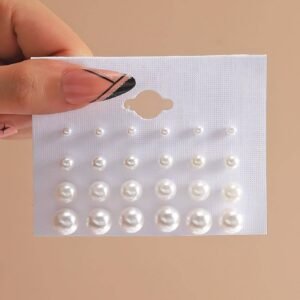 12 Paires/set Boucles D’oreilles À Tête De Perle