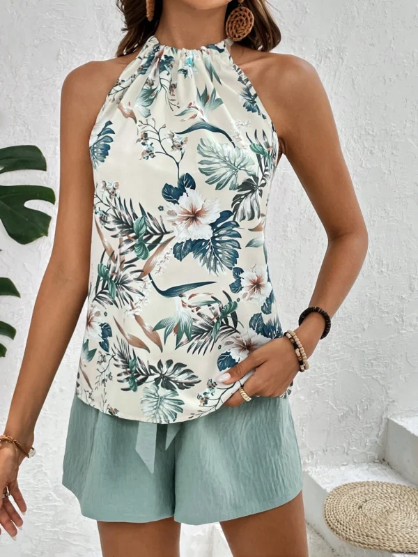 SHEIN VCAY Ensemble 2 piècesDébardeur floral et short – Image 6