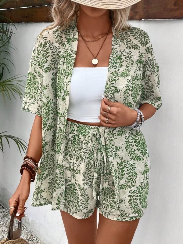 SHEIN VCAY Ensemble kimonoTropical et short – Image 6