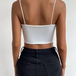SHEIN Relaxiva Top À Fines Brides Court Unicolore