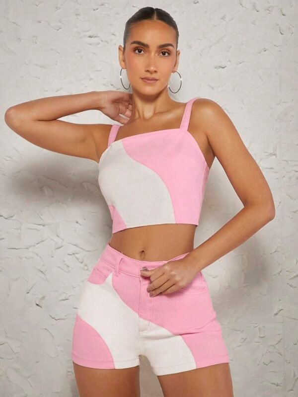 Denimoi Ensemble haut bicolore short – Image 3