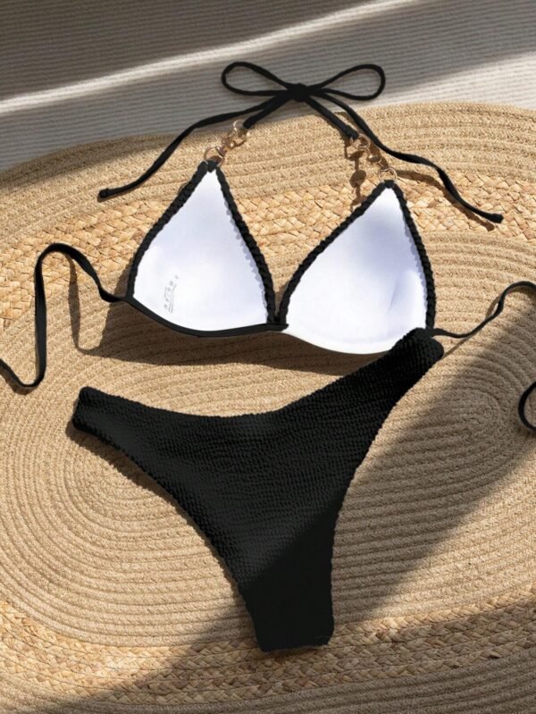 SHEIN Swim BikiniTriangulaire perles – Image 2