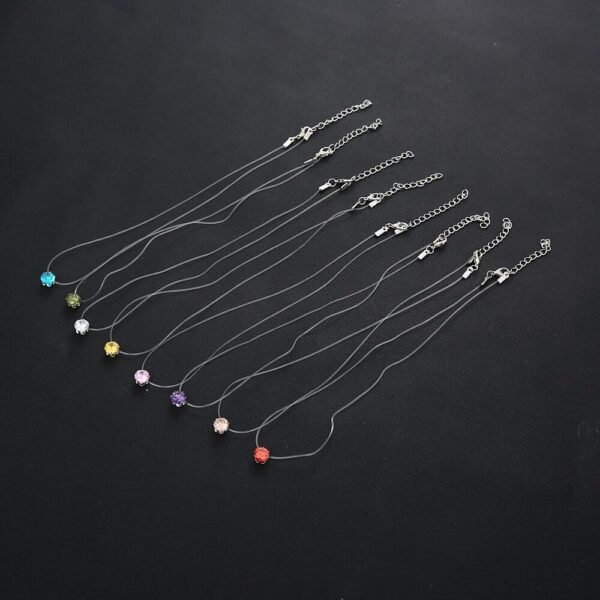 Collier À La Mode Minimaliste Blanc Diamant – Image 3