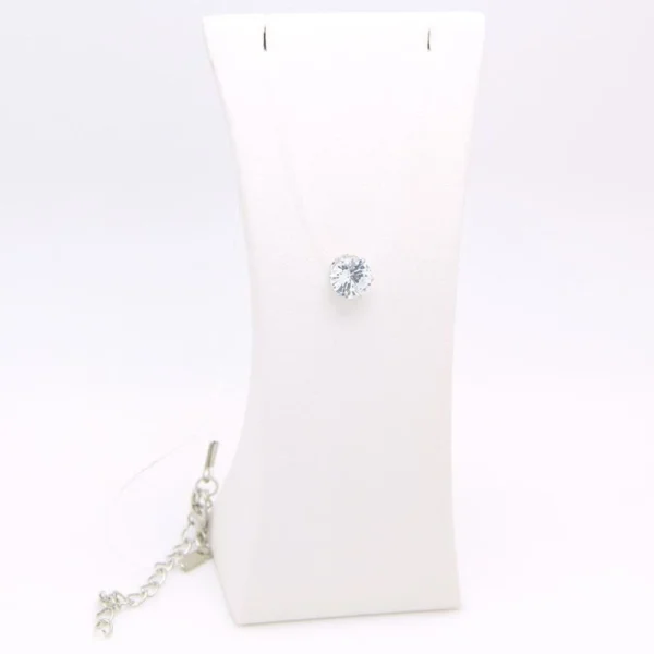 Collier À La Mode Minimaliste Blanc Diamant – Image 4