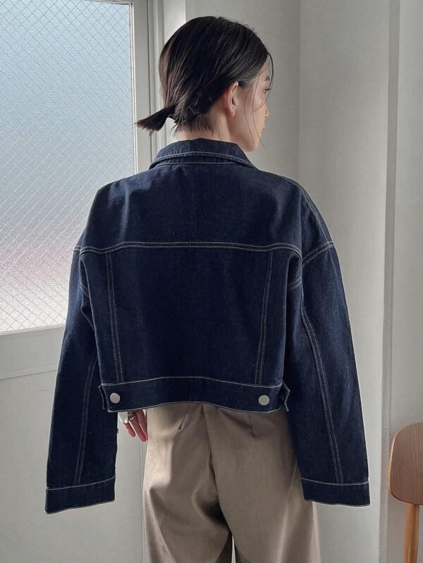 FRIFUL Veste en jean épauleTombante – Image 2