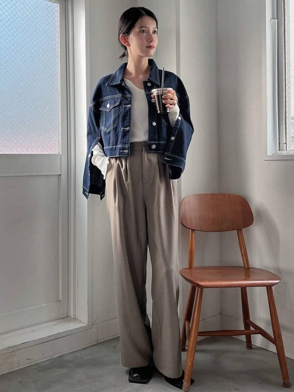 FRIFUL Veste en jean épauleTombante – Image 5