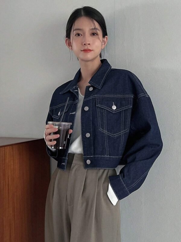 FRIFUL Veste en jean épauleTombante – Image 8