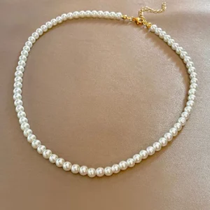 1 pièce Collier style vintage avec perles factices