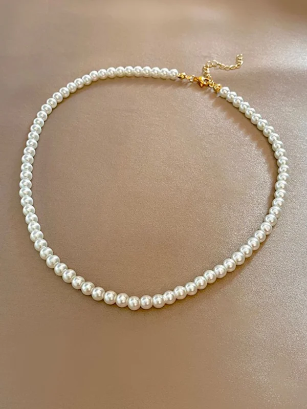 1 pièce Collier style vintage avec perles factices