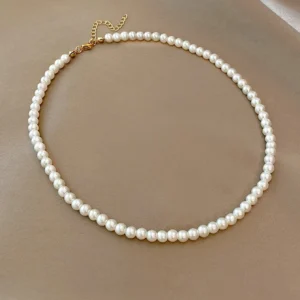 1 pièce Collier style vintage avec perles factices