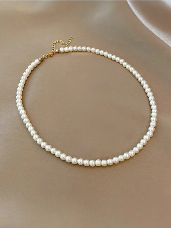 1 pièce Collier style vintage avec perles factices – Image 2