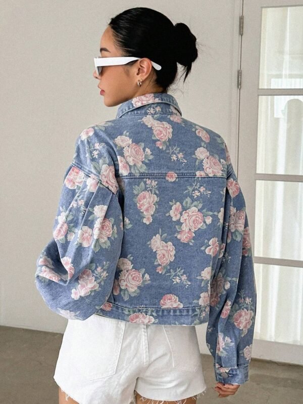 DAZY Veste en jean imprimé floral – Image 2
