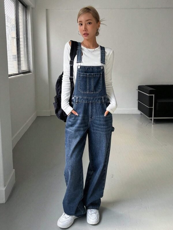 DAZY Salopette jean patch à poche – Image 7