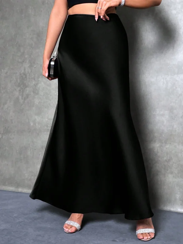 Glamine JupeTaille haute satin unie – Image 3