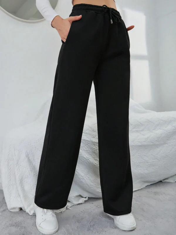 INAWLY Pantalon cordon serrage unicolore – Image 4
