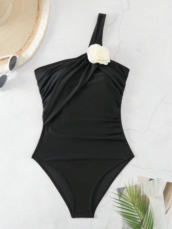 SHEIN Swim Maillot bain une épaule fleurs – Image 3