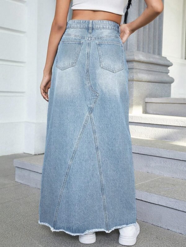 SHEIN EZwear JupeDélavée ourlet effiloché – Image 3