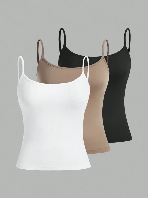 SHEIN EZwear 3 pièces/set Débardeurs slim et casual pour femmes, été