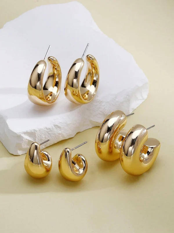 Ensemble De 6 Boucles D'oreilles En Forme De C – Image 2