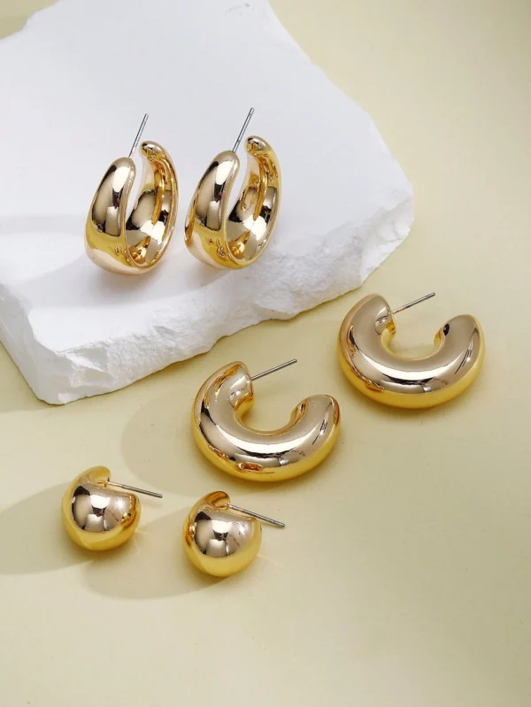 Ensemble De 6 Boucles D'oreilles En Forme De C – Image 3