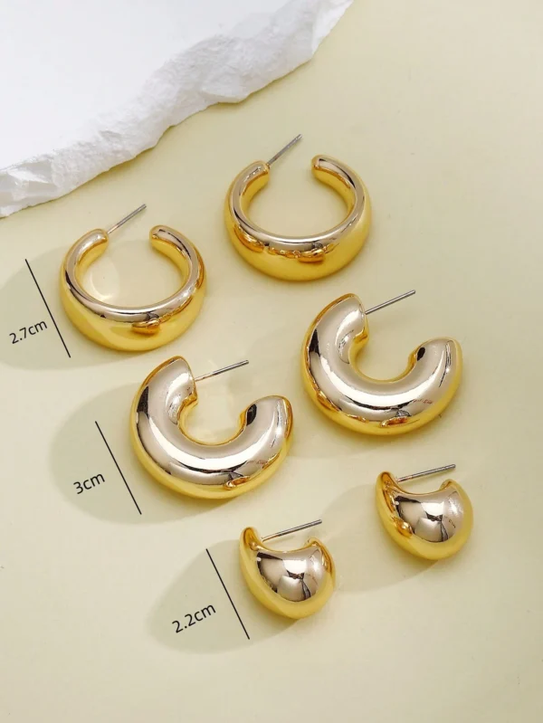 Ensemble De 6 Boucles D'oreilles En Forme De C – Image 4