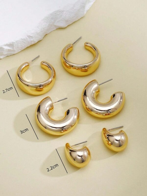 Ensemble De 6 Boucles D'oreilles En Forme De C – Image 12