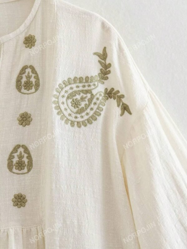Blouse à manches lanternes et volant – Image 4