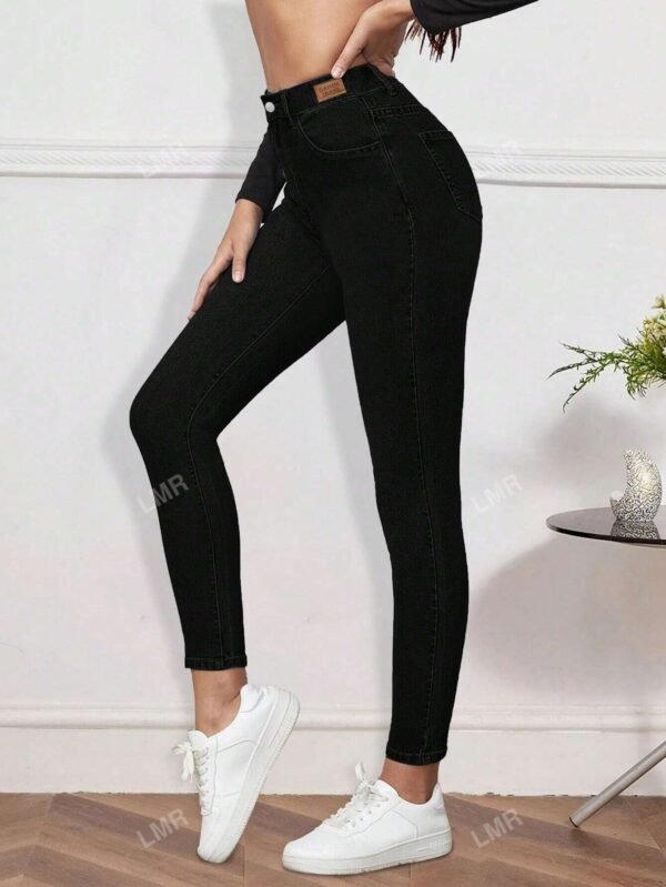 Pantalon skinny àTaille haute et coupé – Image 3