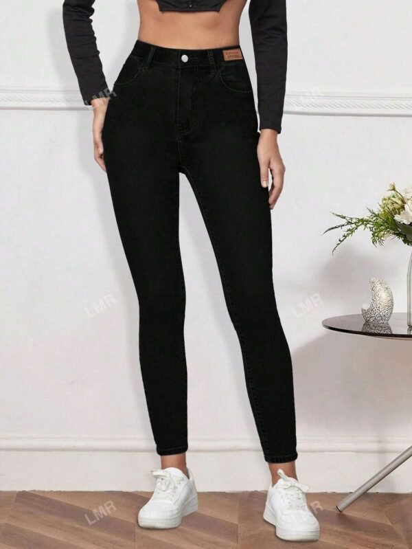 Pantalon skinny àTaille haute et coupé – Image 5