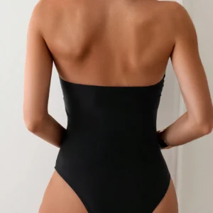 SHEIN Swim Maillot bain col V maille halter