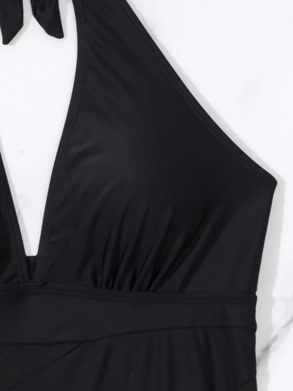 SHEIN Swim Maillot bain col V maille halter – Image 6