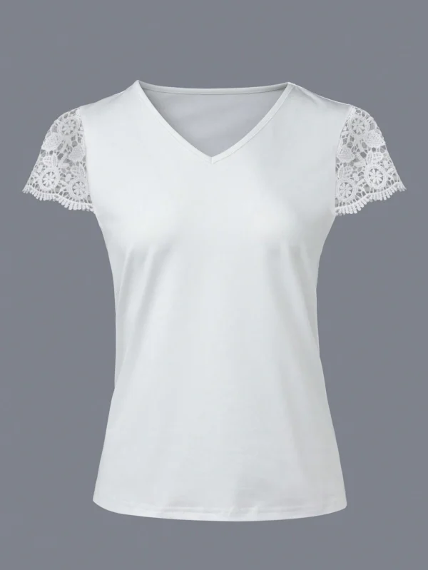 SHEIN LUNET-shirt EnDentelle Patchwork – Image 3