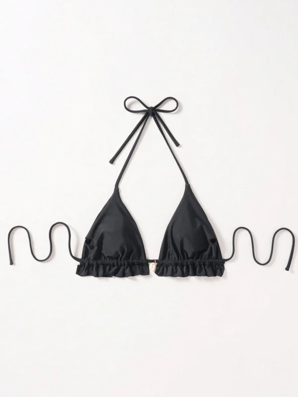 SHEIN Swim Haut bikini halter volants – Image 4