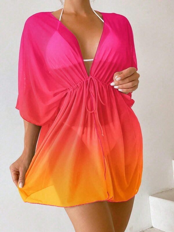 SHEIN Swim KimonoDégradé cordonTulle