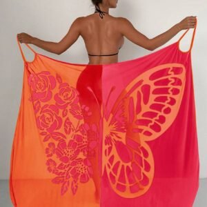 SHEIN Swim Cache-maillot fleurs papillons