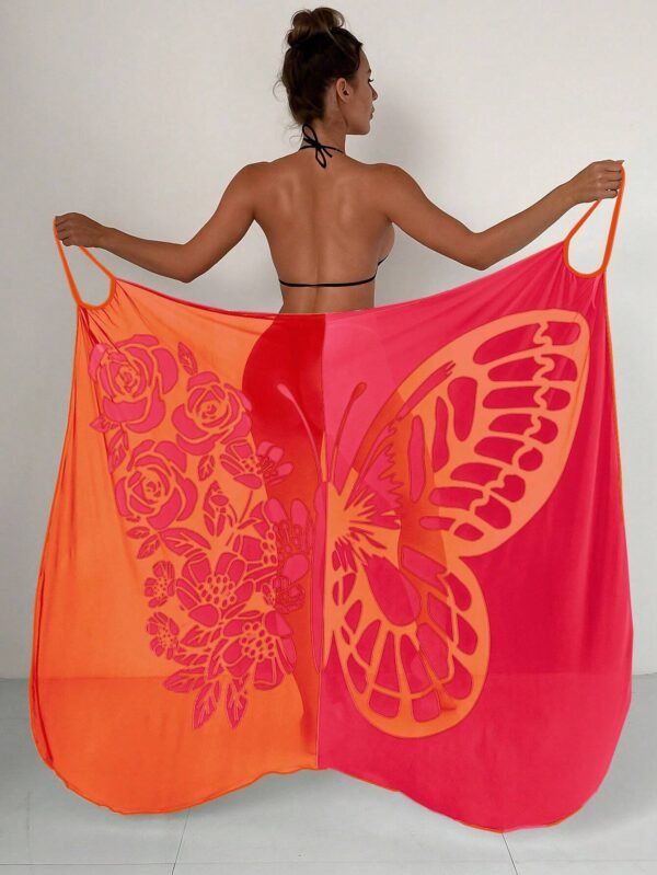 SHEIN Swim Cache-maillot fleurs papillons