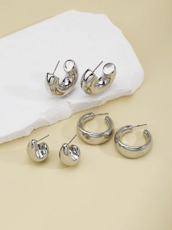 Ensemble De 6 Boucles D'oreilles En Forme De C – Image 6