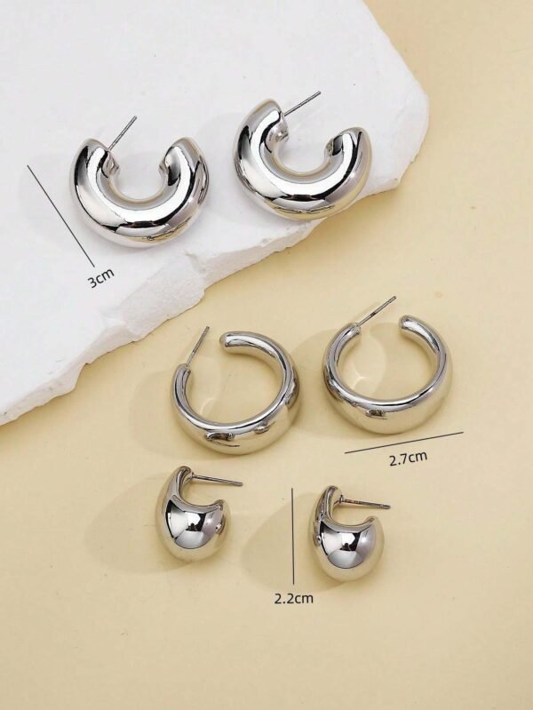 Ensemble De 6 Boucles D'oreilles En Forme De C – Image 13