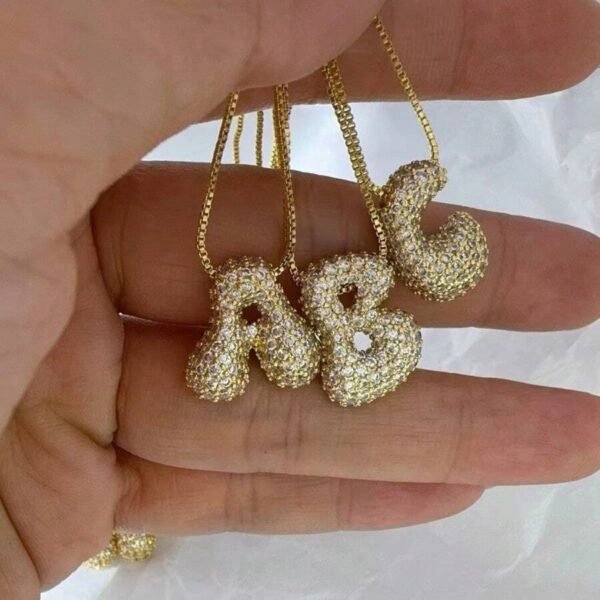 collier à bulles micro-incrustées avec 26 lettres – Image 5