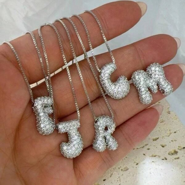 collier à bulles micro-incrustées avec 26 lettres – Image 6