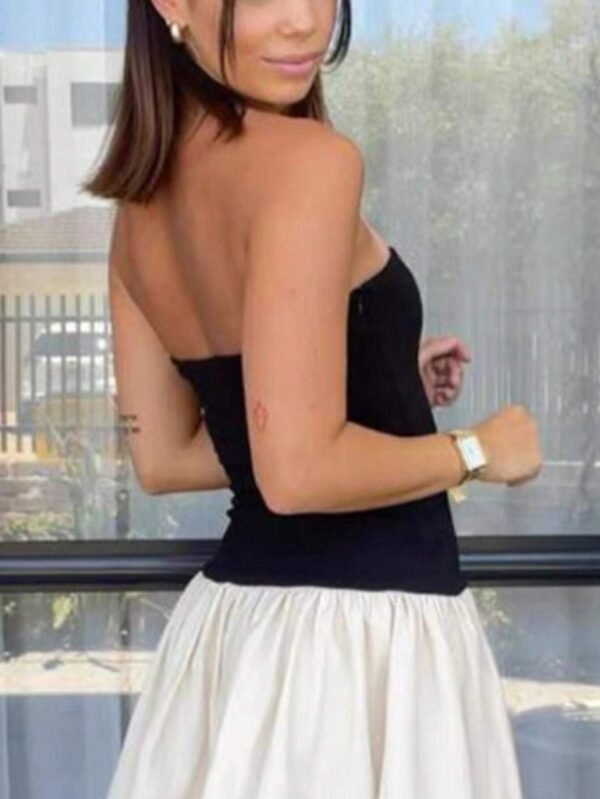 INAWLYTop sans bretelles ajusté uni – Image 2