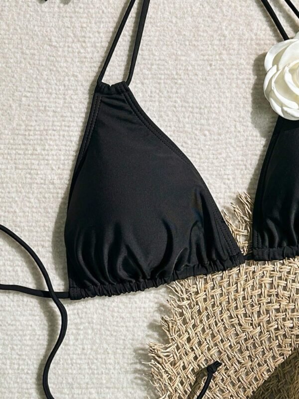 SHEIN Swim Haut bikini fleur 3D ras-du-cou – Image 4