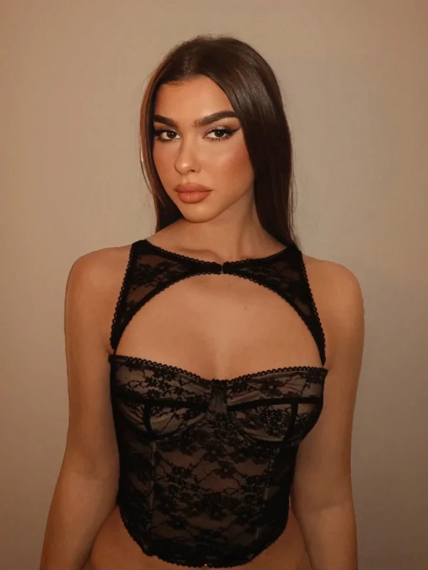 SHEIN BAE Top corset noir amovible pour festival de musique, tenue de concert – Image 4