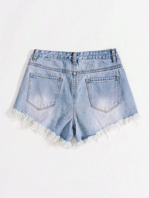 SHEIN EZwear ShortDenimDéchiré franges – Image 3