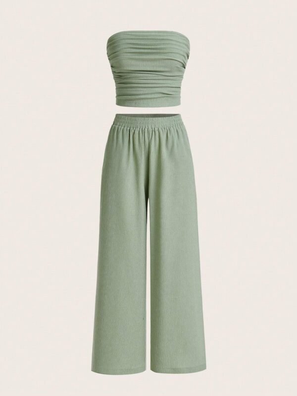 SHEIN EZwear Ensemble bandeau pantalon uni