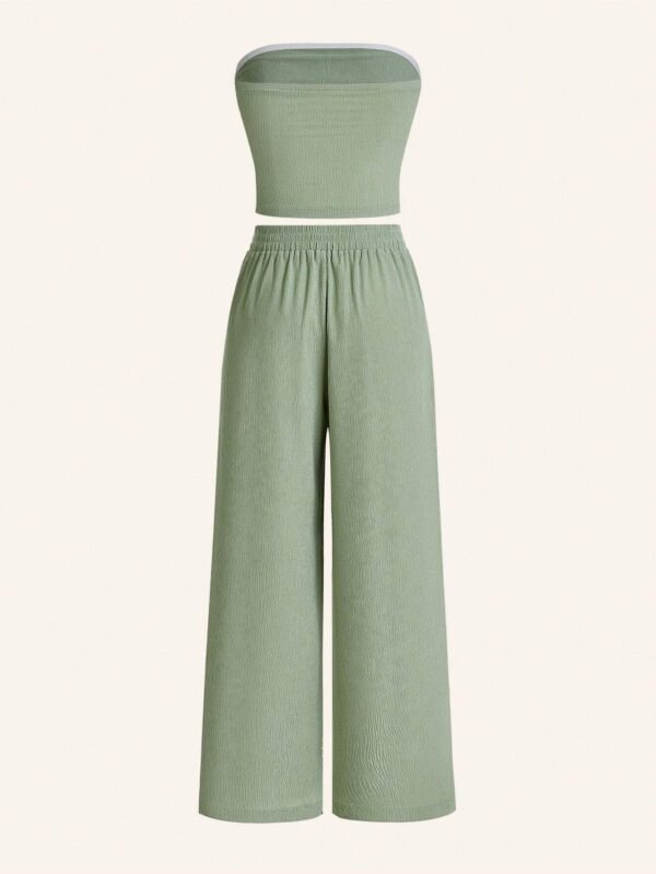 SHEIN EZwear Ensemble bandeau pantalon uni – Image 2